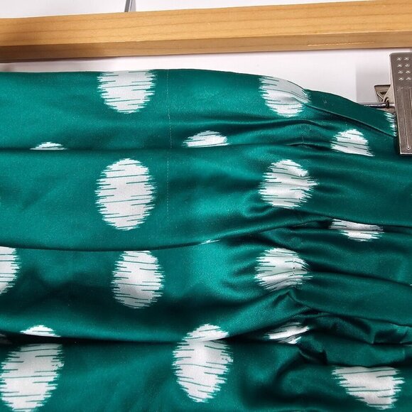 Hutch Polka Dots Strapless Pleated Blouse Back Zip Tie Back Stretch Womens 6 NWT - Picture 10 of 16